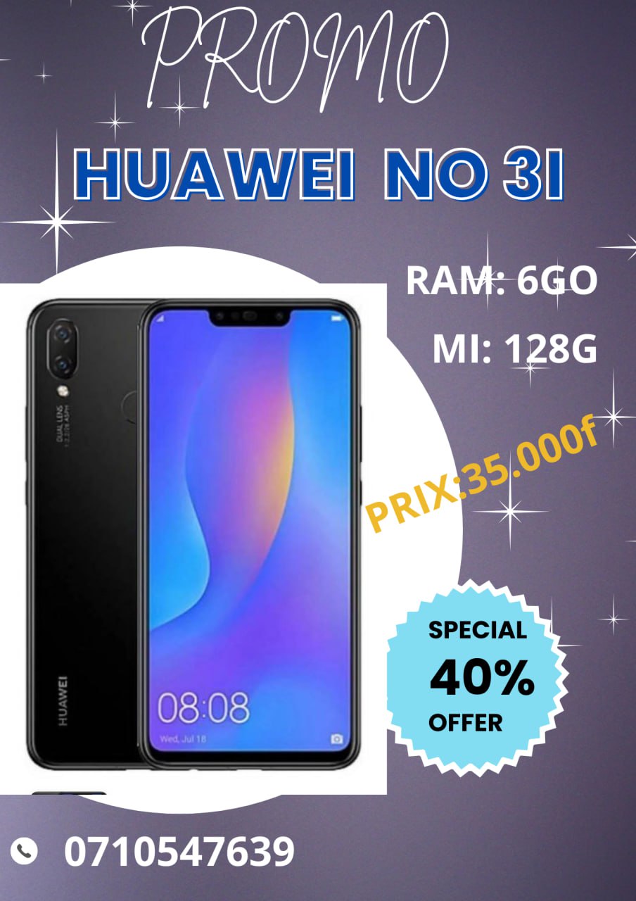 HUAWEI NOVA 3i : casi neuf en très bon état (offert avec chargeur et écouteur)