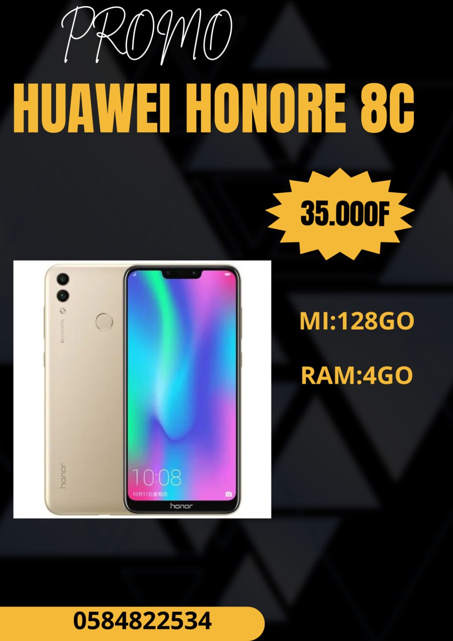 HUAWEI HONORE 8C  : casi neuf en très bon état (offert avec chargeur et écouteur)